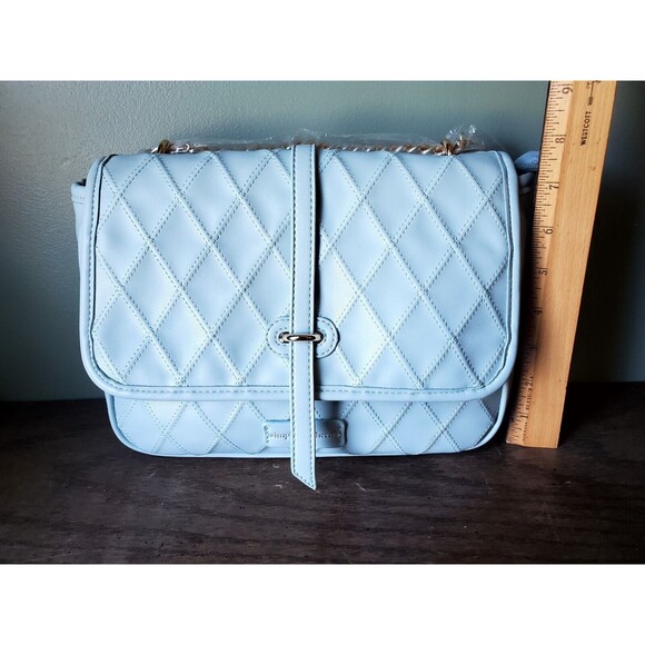 Simply Southern Mint Green Shoulder Bag Purse Gold Chain Quilted Pattern NWT - Picture 14 of 16